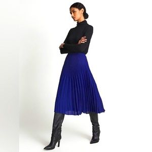 Reiss Cobalt Pleated Skirt